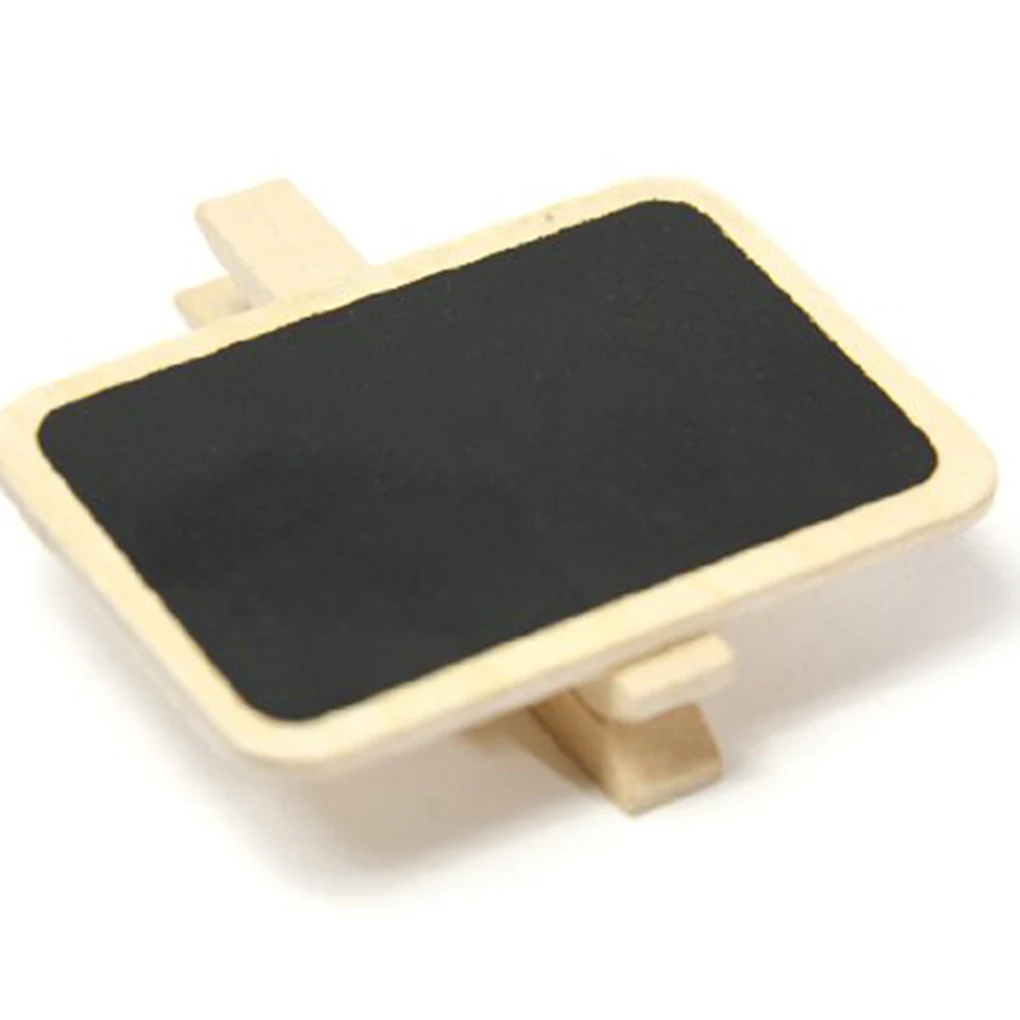 Mini Wooden Blackboard Clamps Note Retangle Chalkboard Clip Tag Message Board for Wedding Party Paper Photo DIY 10pcs wooden blackboard wooden chalkboard