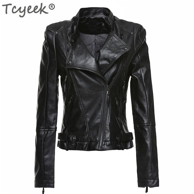 

Ladies Clothes PU Leather Jacket Women Autumn Casual Black Coat Spring Fashion Biker Jackets Chaqueta Mujer LWL852