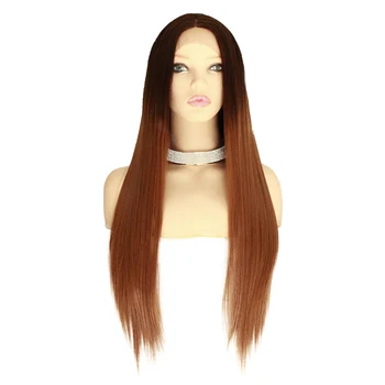 

26 Inch Synthetic Lace Front Wigs Resistant Full Wig Long Straight Hair for Cosplay Daily Party