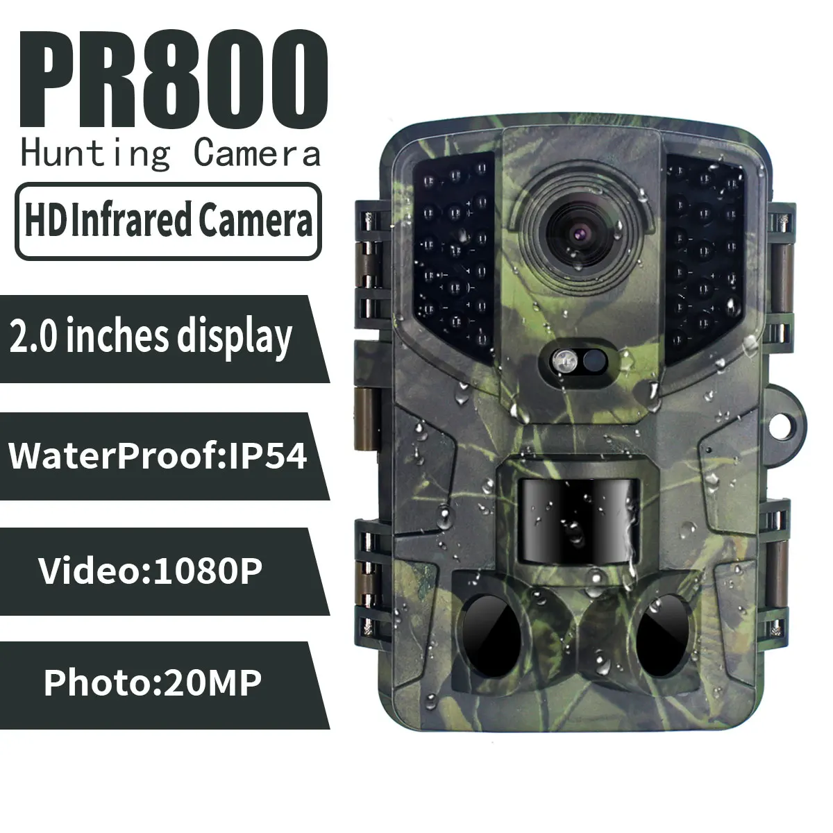 Boblov Wireless Wifi 20MP Hunting Camera 1080P 65ft IR Night Vision Waterproof 