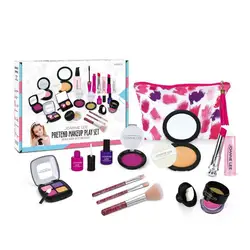 Kit de maquillage pour enfants, jouet de Simulation de cosmétiques, ensemble de maquillage de beauté réaliste avec sac à cosmétiques, jouet lavable 