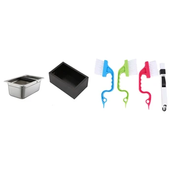 

1 Set Espresso Coffee Knocking Box Container Coffee & 1 Set Hand-Held Groove space Cleaning Tools Cleaning Brushes