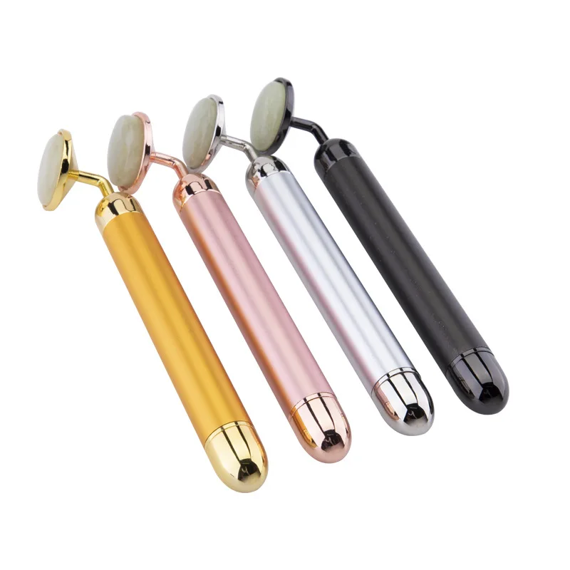High Quality Beauty Bar Electronic Facial Jade Roller Vibrating Massager For Face Lifting Anti-aging Cheeks Skin Tightening Care