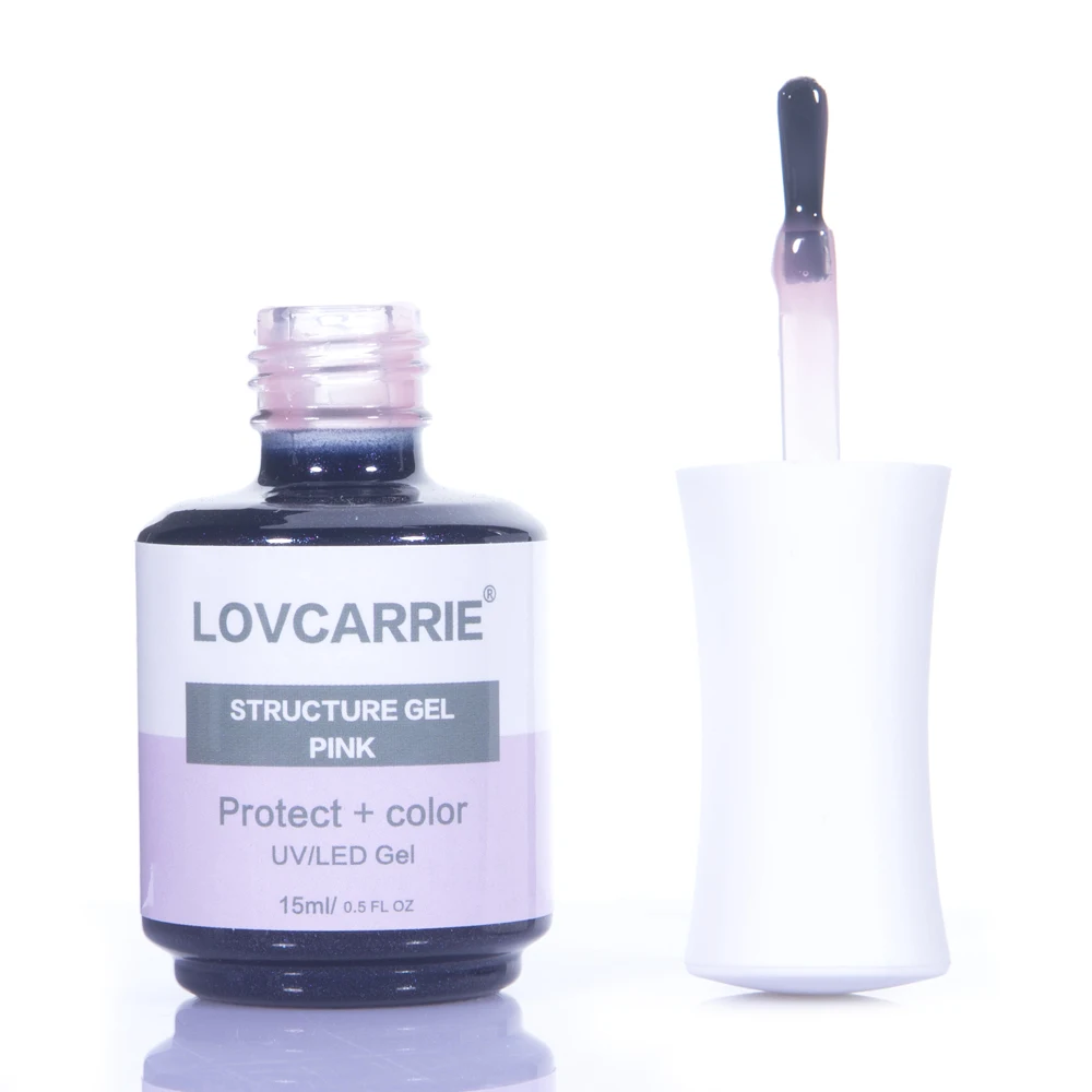 Lovcarie-세미 퍼머넌트 UV 프렌치 젤리 매니큐어 네일 폴리시 젤, 반투명 핑크, 광택젤, 래커, 모든 매니큐어용