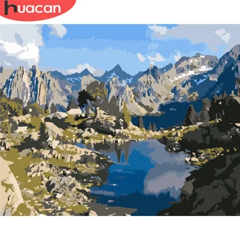 

HUACAN Paint By Number Lake DIY Pictures By Numbers Landscape Kits Drawing On Canvas Hand Painted Painting Art Gift Home Decor