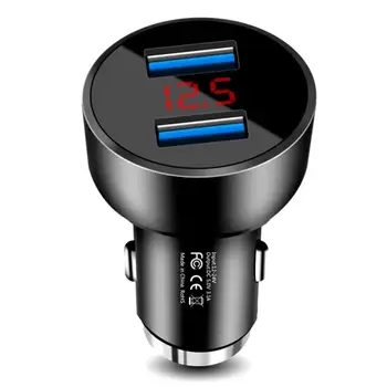 

5V 3.1A Metal Dual QC 3.0 LED Display Car Phone Charger Quick Charge 4.0 Usb Charger For iPhone Samsung Xiaomi Huawei