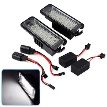 

2pcs/set LED License Plate Light Error Free for Golf4/5/6 Polo OE 99763162000 9976316200 Automobile LED License Lamp Bulb