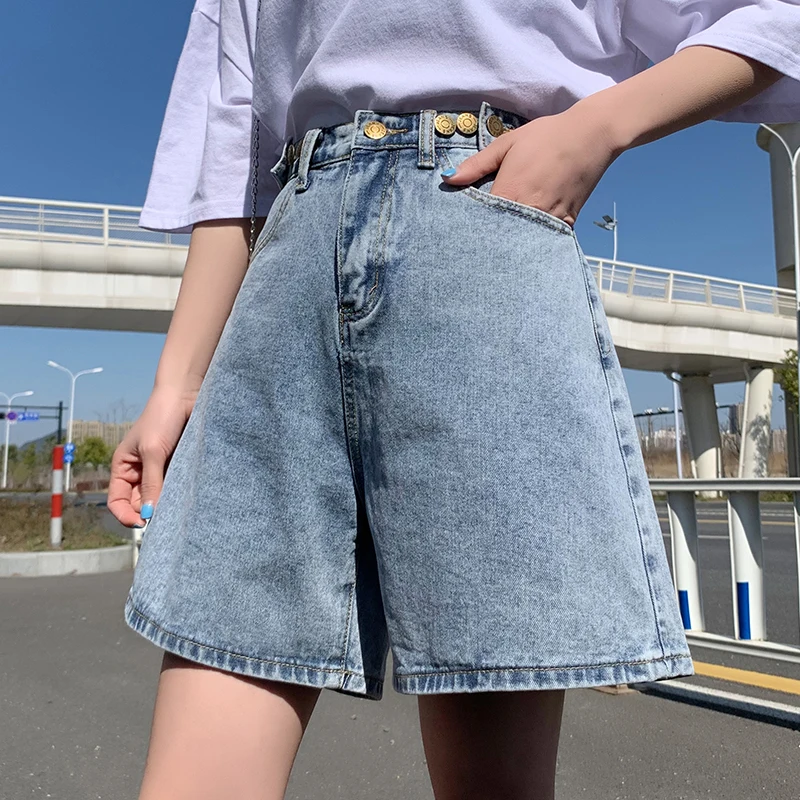 

High Quality Denim Shorts Summer Girls Jeans High Waist A-line Blue Jeans Women Pants Plus Size Clothing Fashion 4xl 5xl Big New