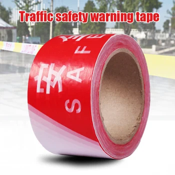 

100m Disposable Safety Cordon Warning Strip Red White Runway Belt Caution Tape KQS8