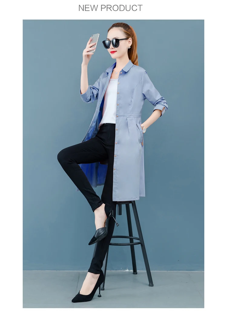 Mid-length Slim Fit Trench Coat Women's Spring And Autumn New Style Elegant Waist Hugging Slimming Overcoat Early Autumn Cl