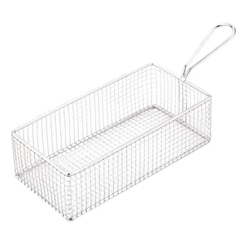 

304 Stainless Steel Rectangular Dining Basket French Fries Chicken Storage Basket Creative Kitchen Household Items