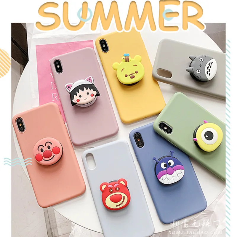 

Dumbo crocodile for iPhone 6 S 7 8 Plus X XS 11pro Max XR Cute Cartoon Stand holder Phone Cases Silicone for Samsung S8 9 Fundas