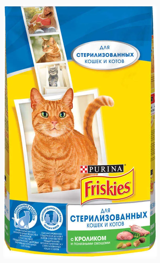 Корм для стерилизованных кошек Friskies, c кроликом и овощами, 1,5 кг