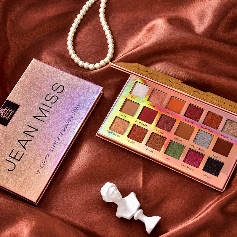18 Color Sexy Glitte Matte Eyeshadow Palette Natural Matte Pearlescent Highlight Eyeshadow Long Lasting Beauty Cosmetics