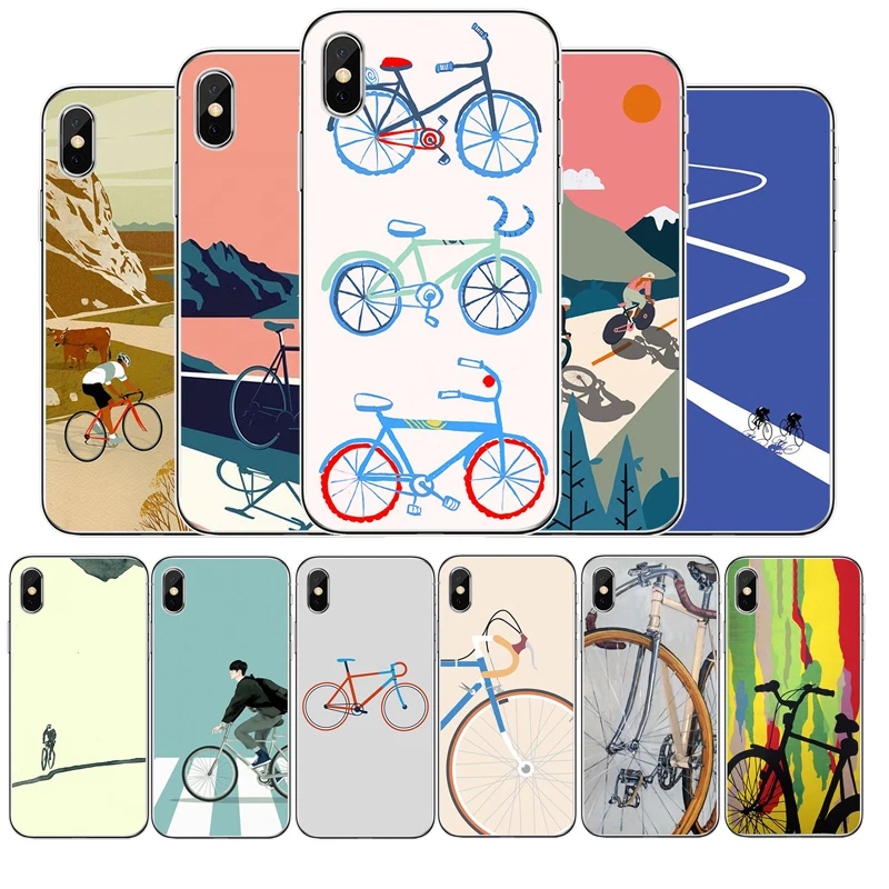 Силиконовый чехол для телефона с рисунком велосипеда iphone 11 Pro MAX 5 6 7 8 9 10 X XS XR XSMAX Plus