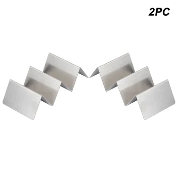 

2pcs/4pcs Stand Display Wave Shape Rack Stainless Steel Food Taco Holder Plate Shell