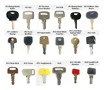 

18Pcs Heavy Equipment key Set For TCM Excavator T800 9901