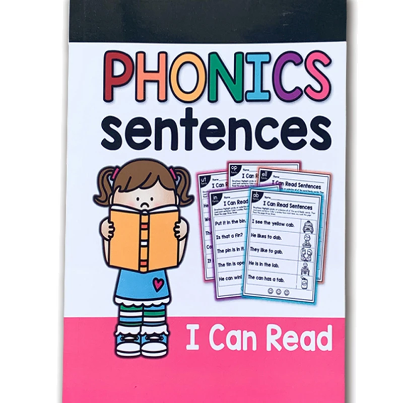 113 Pages English Phonics Exercise Book I Can Read Simple Sentences Training Practice Book Kindergarten Kids Games for Children