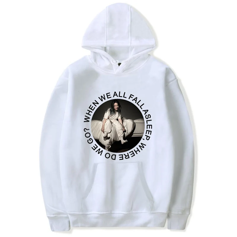 Зимние женские куртки Billie Eilish 3d принт Harajuku толстовки Femme толстые теплые на молнии толстовка с капюшоном Спортивная толстовка - Цвет: Black C
