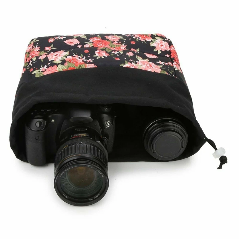 Полный-Цветочные вставки раздел Dslr камера сумка ударопрочный линзы мягкий чехол для Canon sony Nikon