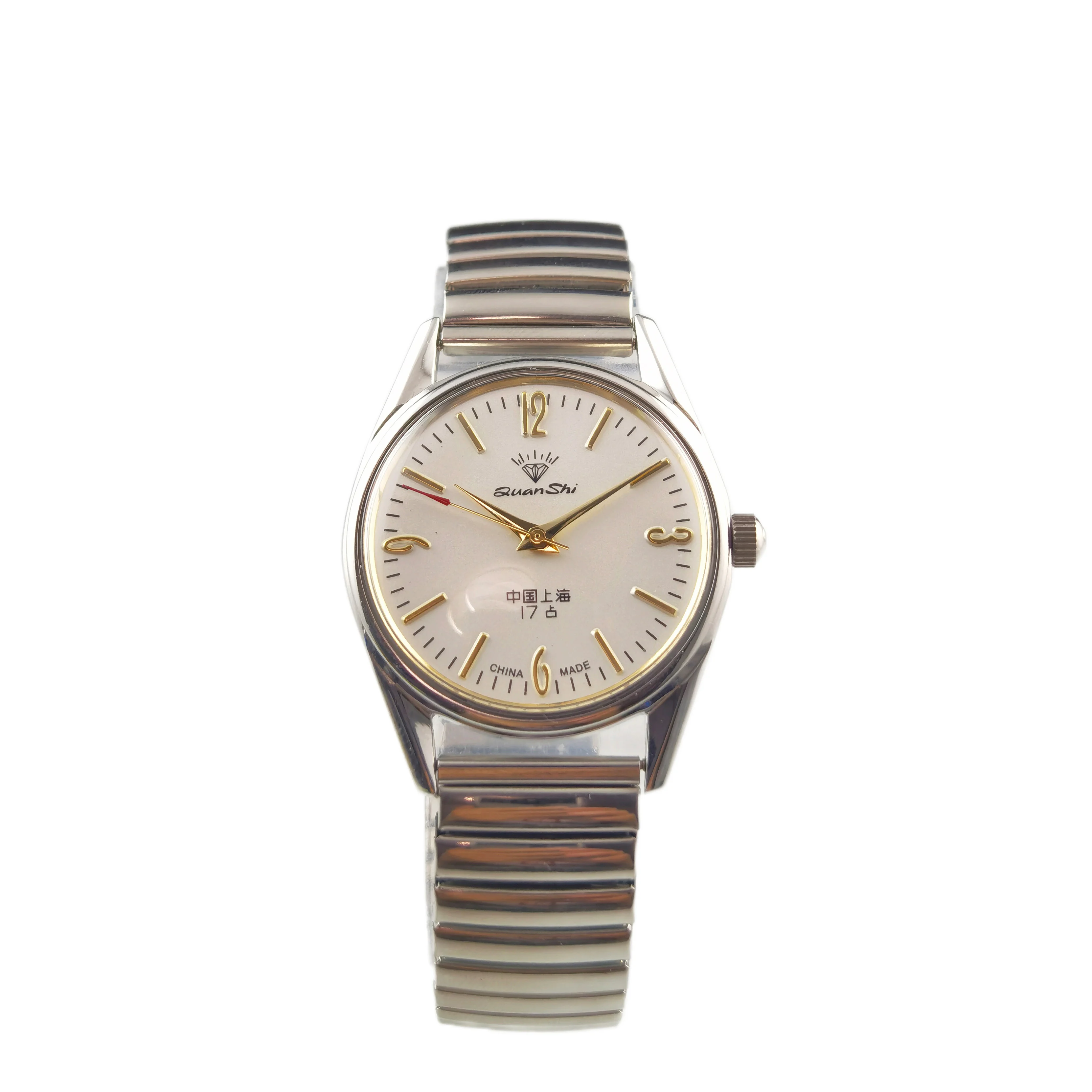 Shanghai Watch Mechanical Watch Men's Manual Spring 17 Diamond Retro Watch 8120 