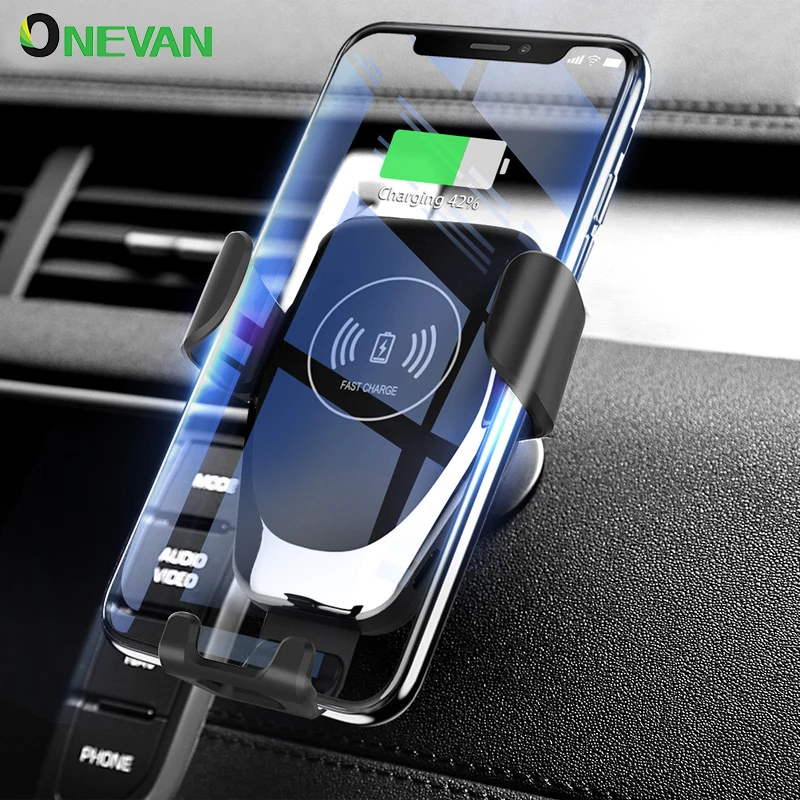 

Wireless Car Charger 10W Qi Fast Charging Automatic Phone Holder in Car Air Vent Mount for iPhone xs Huawei Samsung Smart Phone
