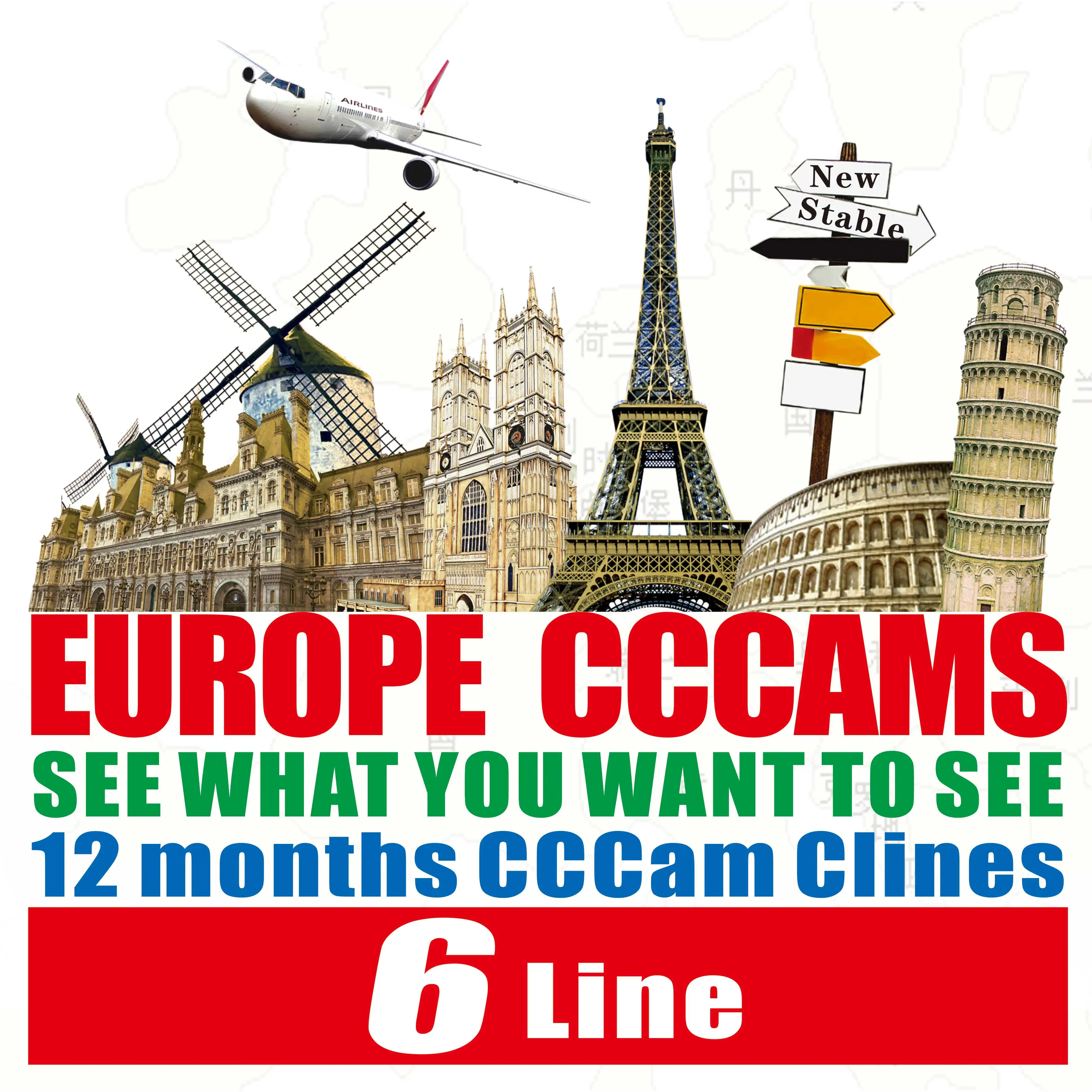 

Stable Cccam Europa 6 c-lines Server For Spain/poland/Italy/Germany oscam 1080p DVB-S2 satellite receptor gtmedia V8 nova V7s HD