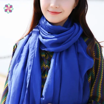 

Spring Winter Scarf Women Soft Light Warm Linen Cotton Crinkle Hijab W118