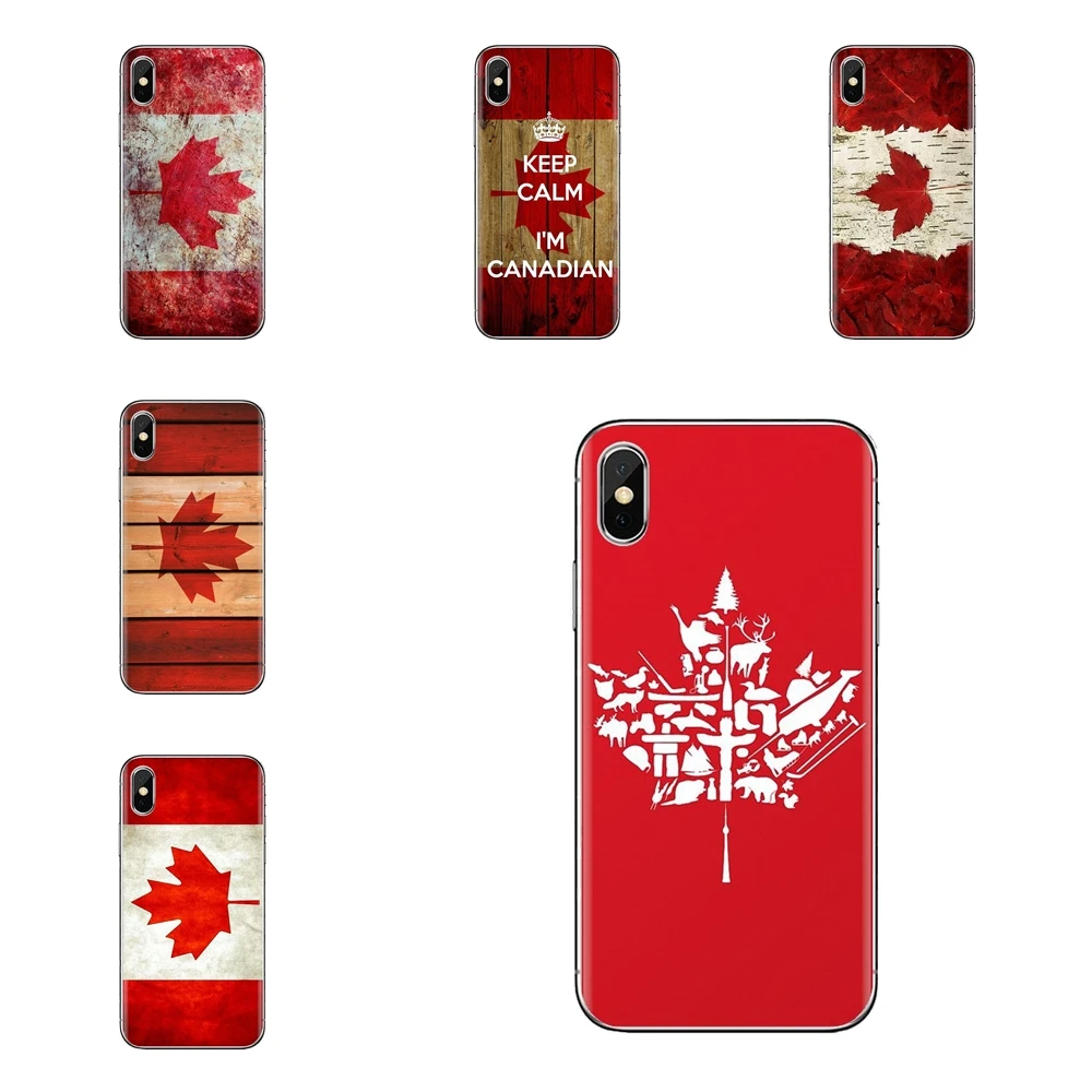 For iPhone XS Max XR X 4 4S 5 5S 5C SE 6 6S 7 8 Plus Samsung Galaxy J1 J3 J5 J7 A3 A5 Canada Canadian Flag CA Banner Phone Cases |