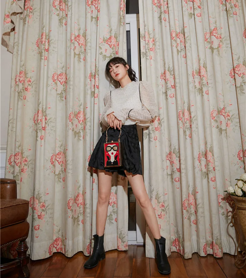 LANMREM 2020 round neck full sleeves autumn polka dots fashion women clothes white color pullover shirt female top WN