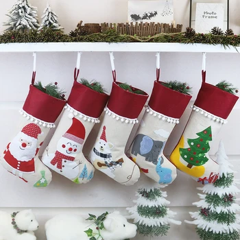 

New Year Christmas Stocking Sack Xmas Gift Candy Bag Noel Christmas Decorations Home Natal Navidad Sock Christmas Tree Decor 13