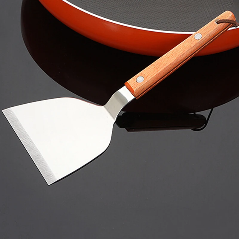 1 Pieces Stainless Steel W/ Wooden Handle Spatula For Barbecue, DIY Baking Sale