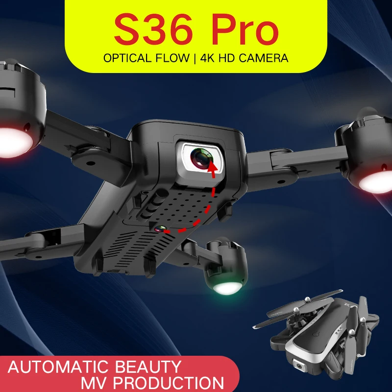  Drone camera 4k HD WiFi Quadcopter optical flow hover height keep dual camera RC helicopter flight 