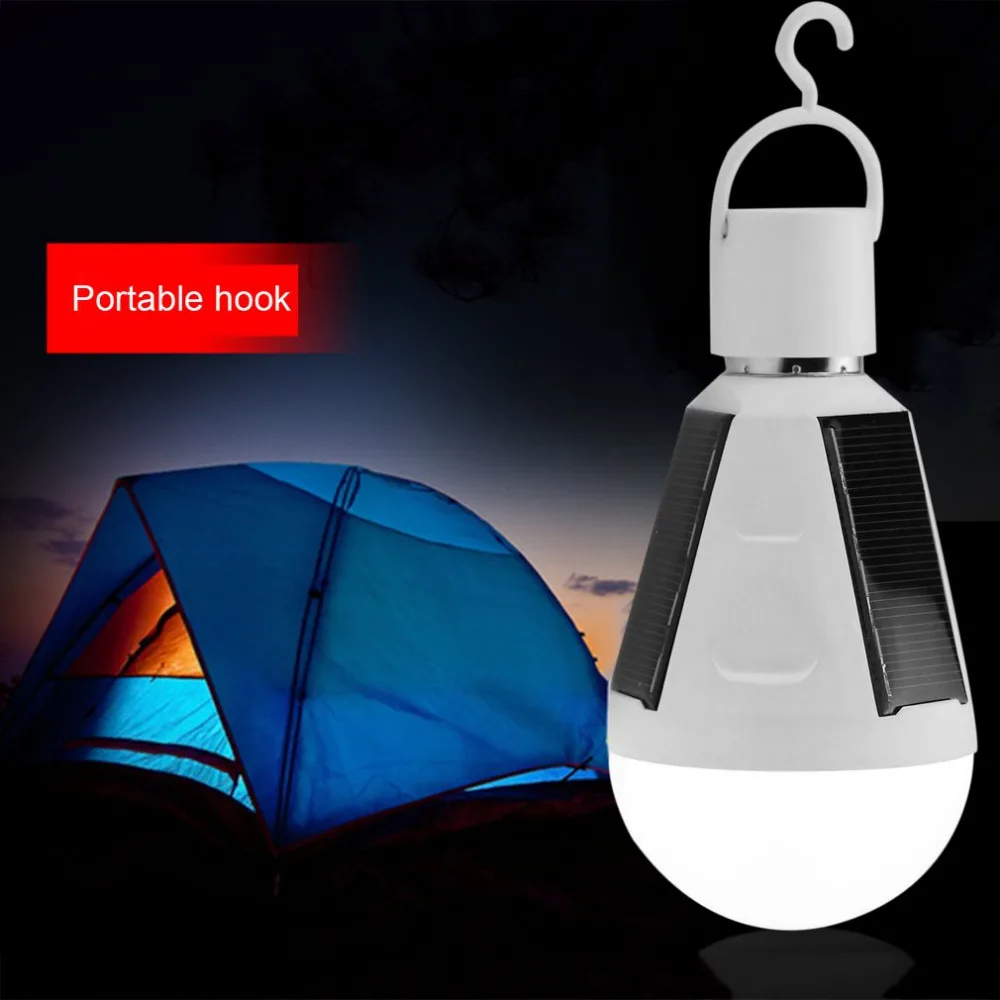 Portable Solar Panel Power LED Light Bulb Lamp for Outdoor Camp Tent Fishing 20W 