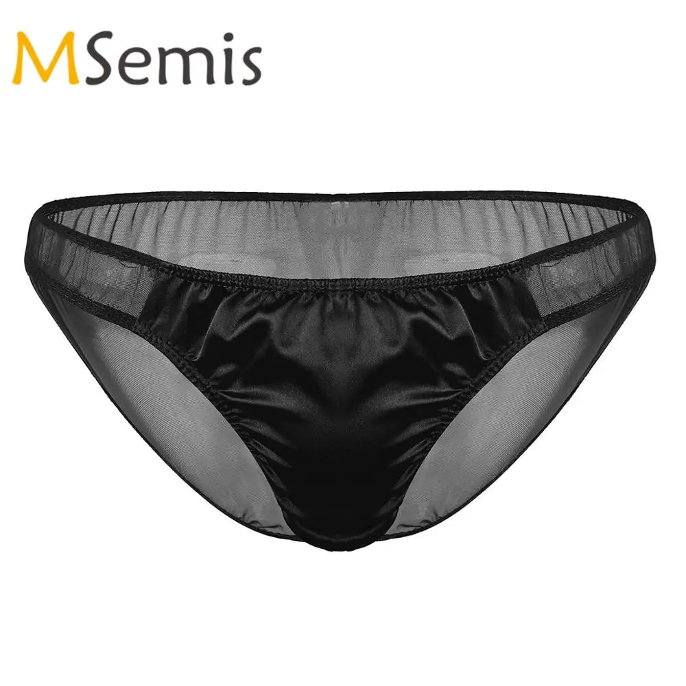 Womens 100% Silk Mesh Panties Low-waisted Ruffle Thongs Briefs Bikinis Underwear