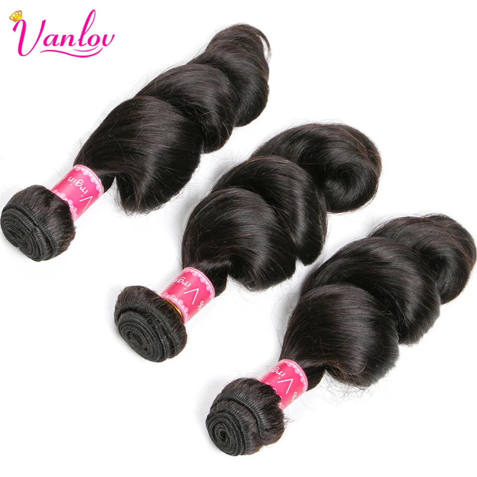 Loose Wave Bundles Malaysian Hair Weave Bundles 3 Bundles 100% Remy Human Hair Bundles Natural Black Wholesale Vanlov Hair (2)