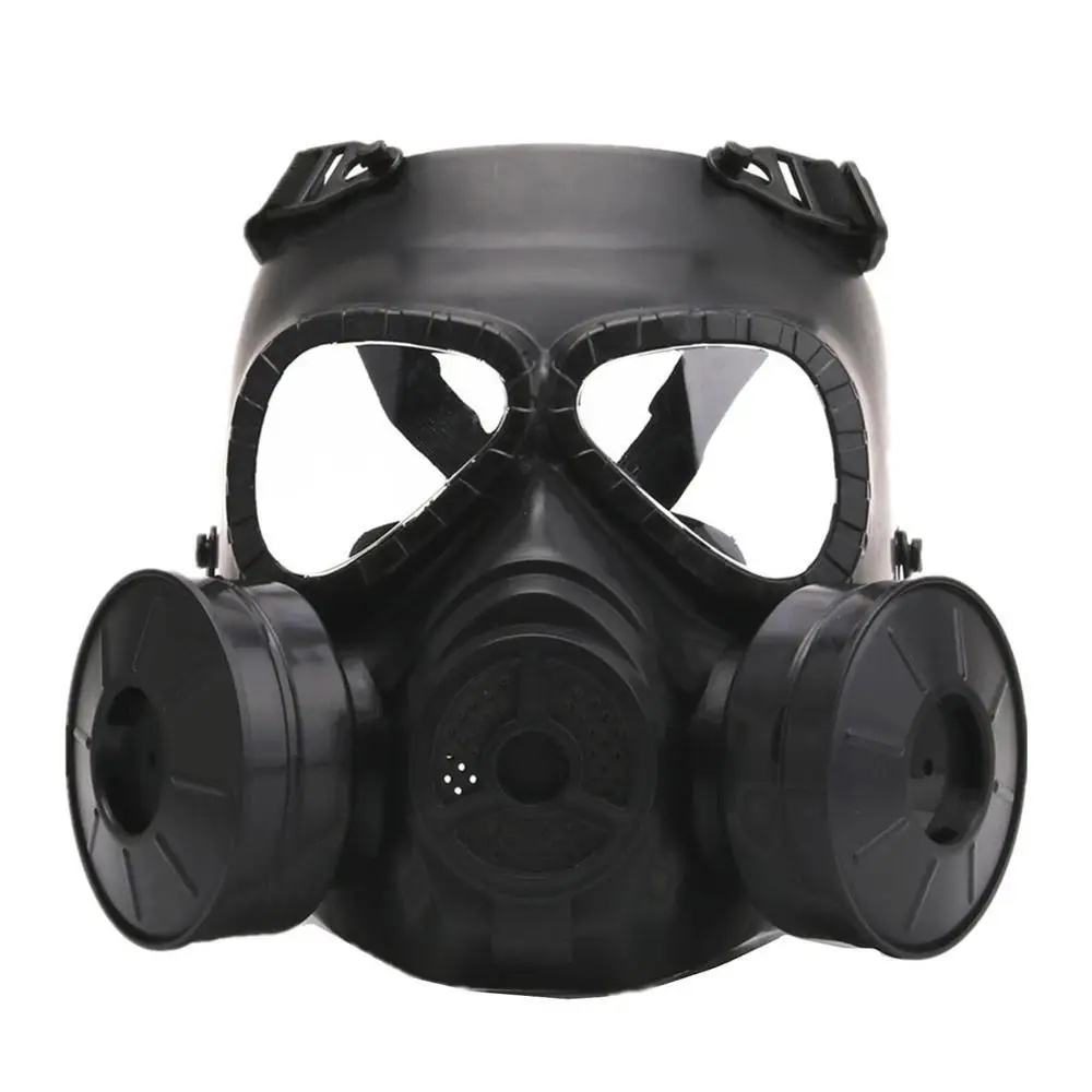 Горячая противогаз дыхательная маска креативный реквизит для сценического выступления для CS полевого оборудования Косплей защита Хэллоуин злой - Цвет: Black