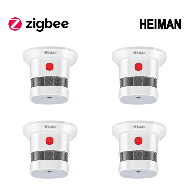 HEIMAN датчик дыма ZigBee умная домашняя система 2,4 ГГц высокочувствительный датчик безопасности для предотвращения дыма - Цвет: Zigbee Smoke 4pcs