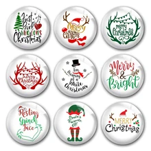 

Handmade Merry Christmas Tree X-Mas deer gnome Round photo glass cabochons demo flat back DIY jewlery Making findings accessory