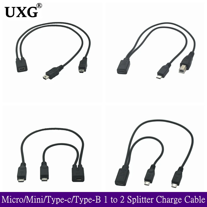 Cavo Y Splitter Micro USB Femmina A Micro USB Maschio E USB Tipo C 3.1 – Carica Due Dispositivi Contemporaneamente