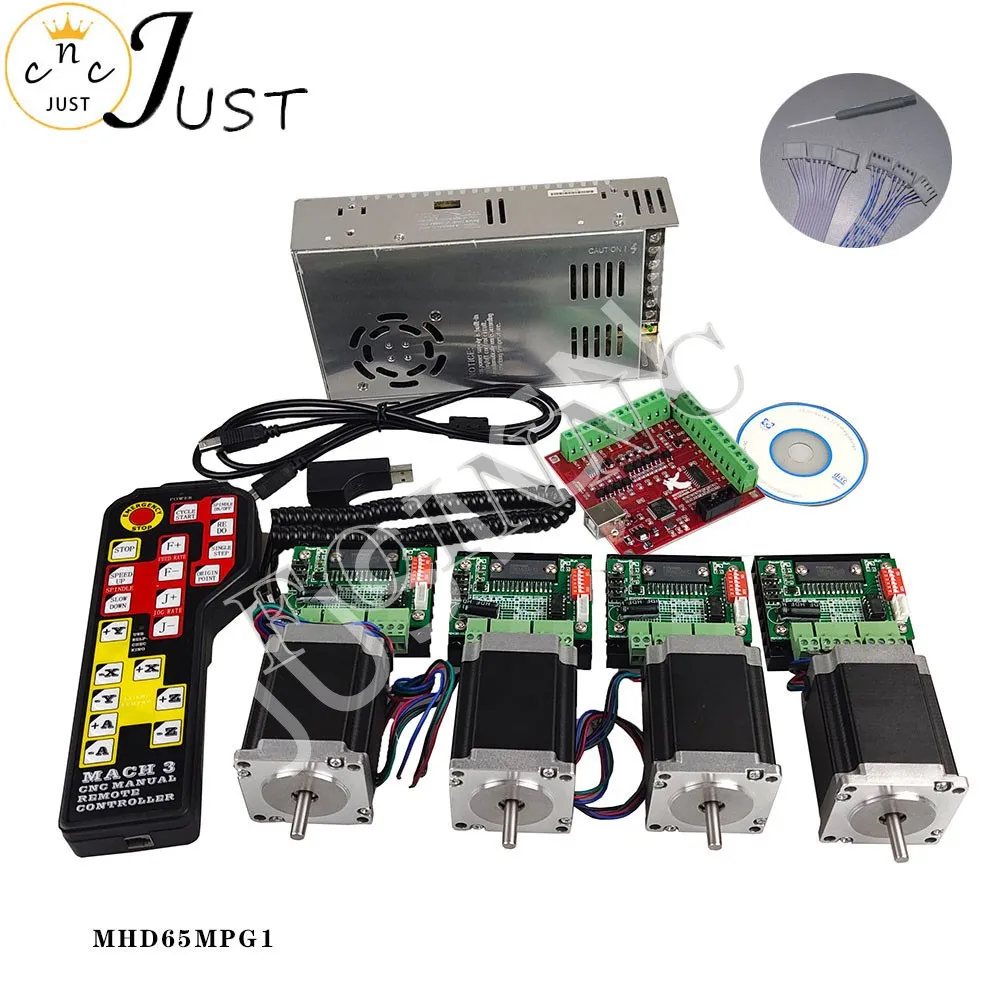 

Promotion, CNC controller kit 4 axis, 4 TB6560 stepper motor driver Nema23 motor + power electronic handwheel control system