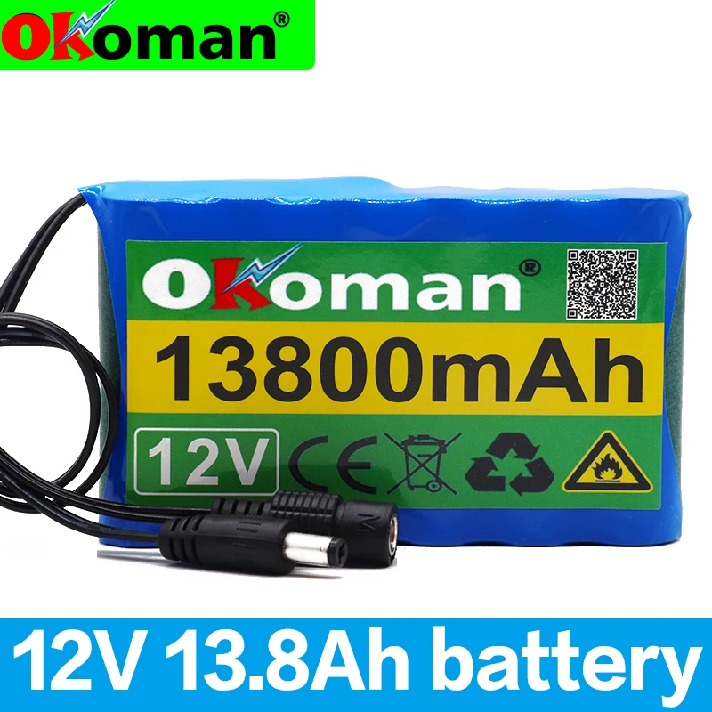 Оригинальный Портативный супер 12V 13800mah батарея Перезаряжаемые комплект литий