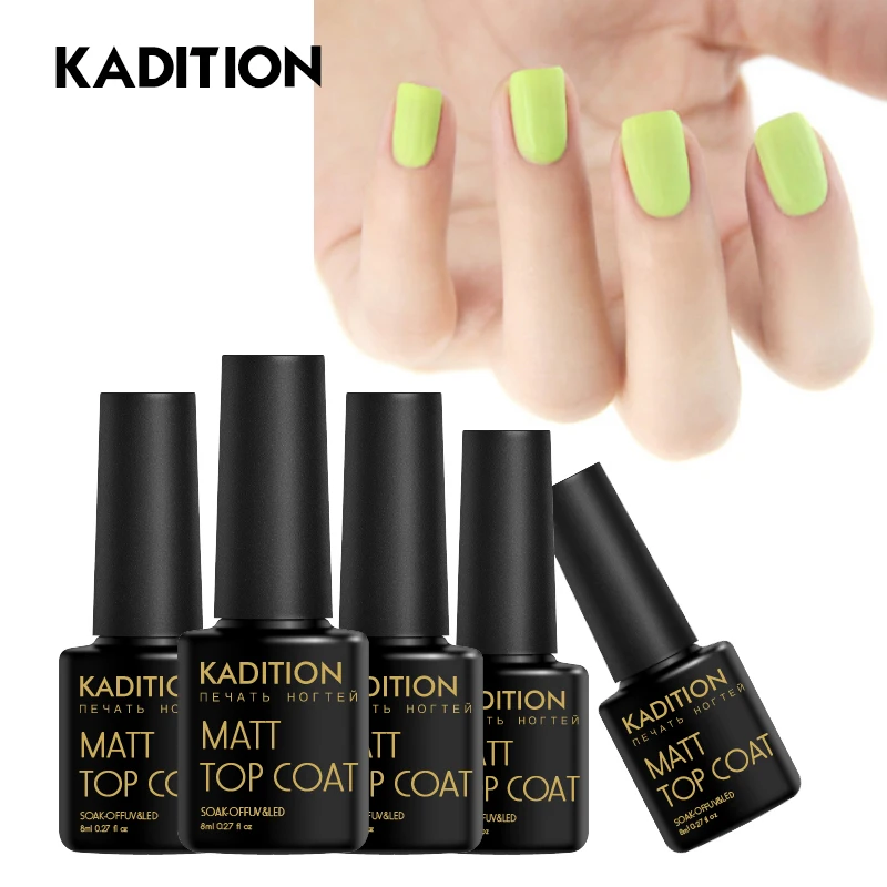 

KADITION Matte Top Coat for Nail Design Lucky UV Gel for Manicure Cleaning Gel Varnish Healthy and Non-toxic Acrylic Adhesive