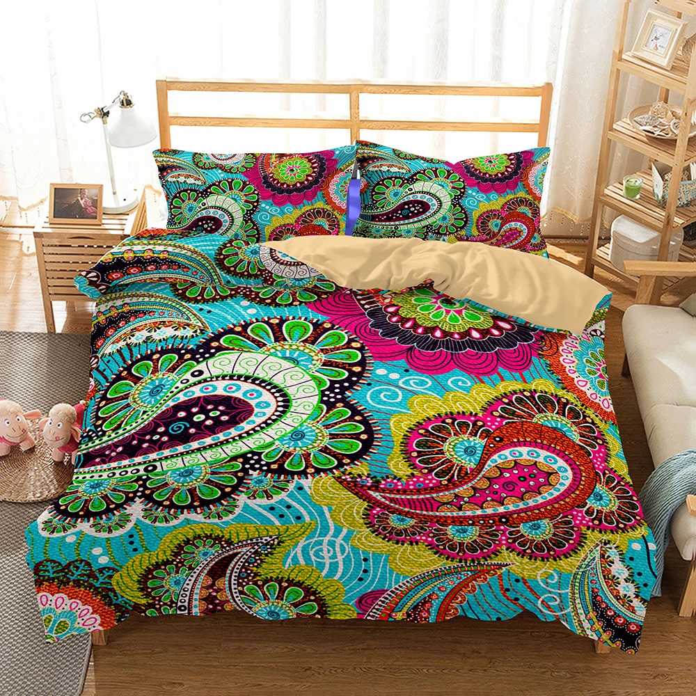 Лучший. WENSD Мандала Постельное белье queen King Boho печатных постельное одеяло в стиле бохо крышка для взрослых постельное белье набор 2/3 шт. кровать