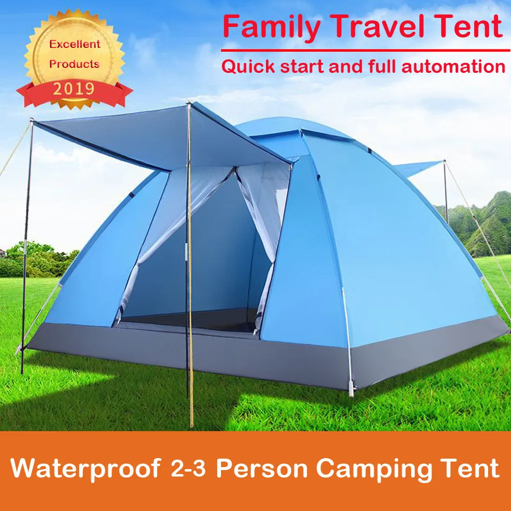 

Quick Automatic Opening Tent Waterproof Camping Tent Outdoor Hiking Backpacking Tent Shelter for 2-3 People