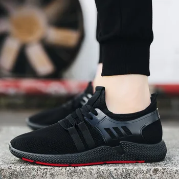 

Spring 2019 New Solid Color Rubber Low Top Running Shoes for Men