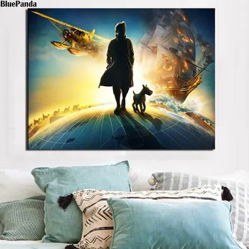 

The Adventures Tintin Nordic Style Wall Art Canvas Painting Poster Abstract Print Decorative Picture For Living Room Home Decor