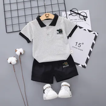 

2020 Summer Childrenswear Boy Suit Fashion Short Sleeve T-shirt Children New Style Children Summer Wear Sports Two-Piece Set