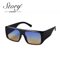 Story fashion Square Gradient Sunglasses Women Men 2020 Brand Designer Vintage Leopard Clear Frame Windproof Goggles S1955G 1