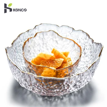 

Konco Ins style Glass Bowl Nordic Bowls Fruits Dishes Irregular Noodle Bowls Milk Dessert Bowls Ice Cream Plates Kitchenware